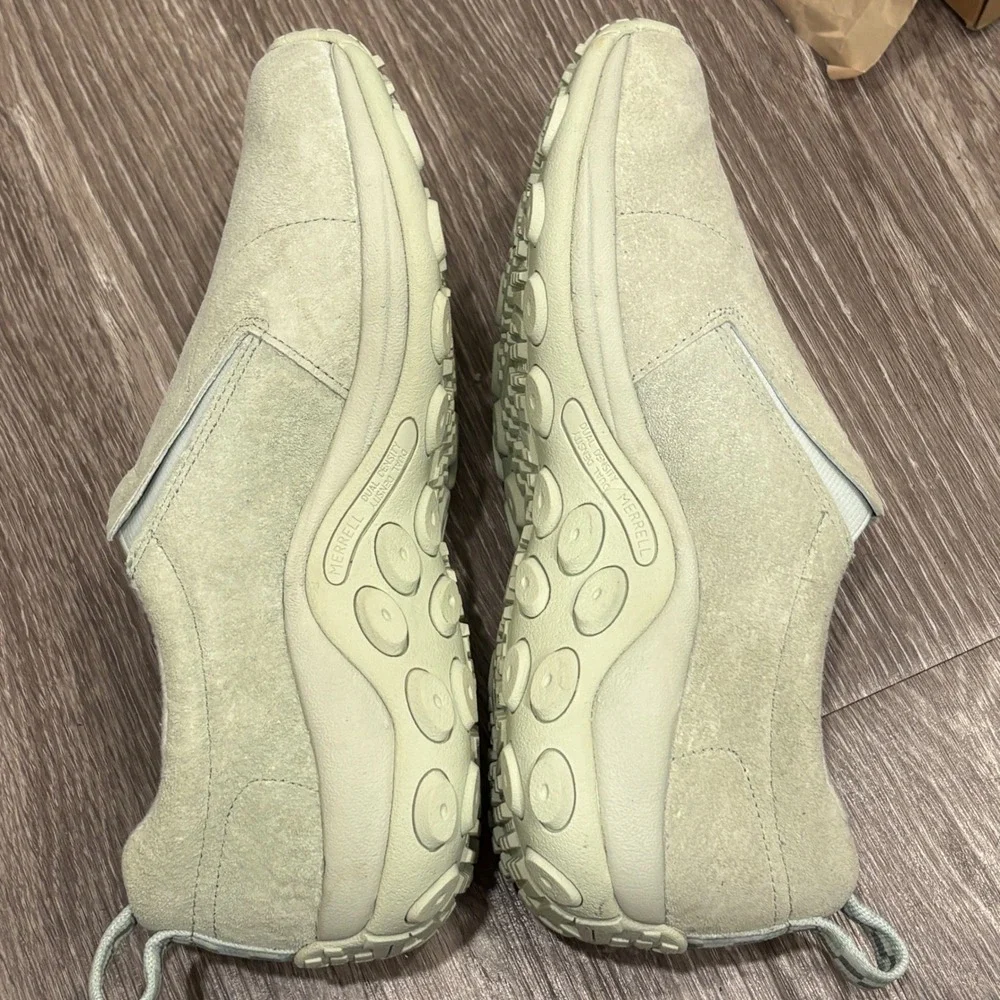 Merrell Jungle Moc Womens Mint Sprig Green Suede Slip On Shoes 11 Gorpcore New